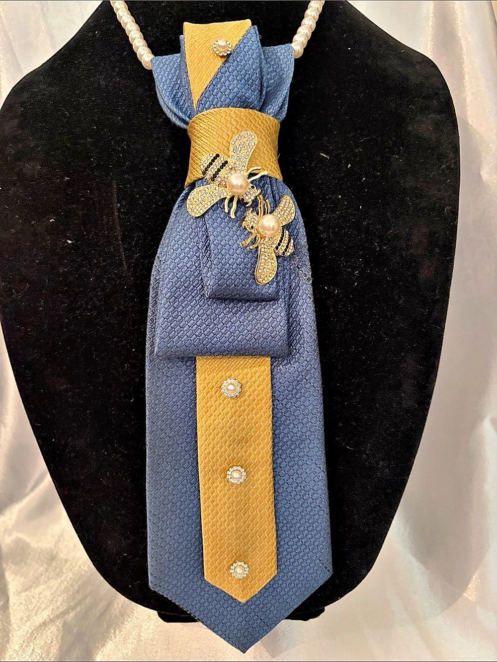 Tommy Hilfiger Embellished Blue & Gold Tie